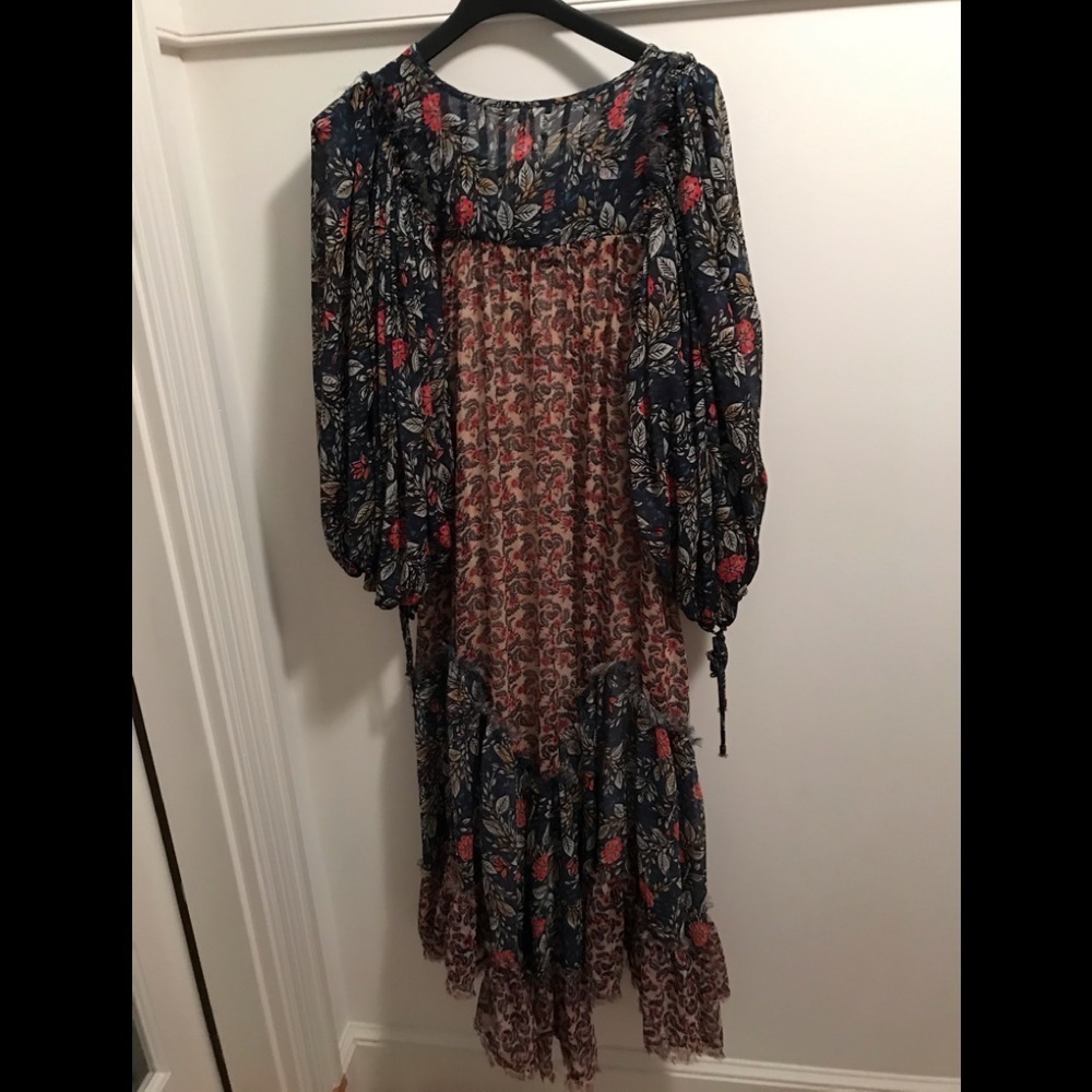 NWT Free People Estelle XS Dress Navy print - Picture 11 of 12